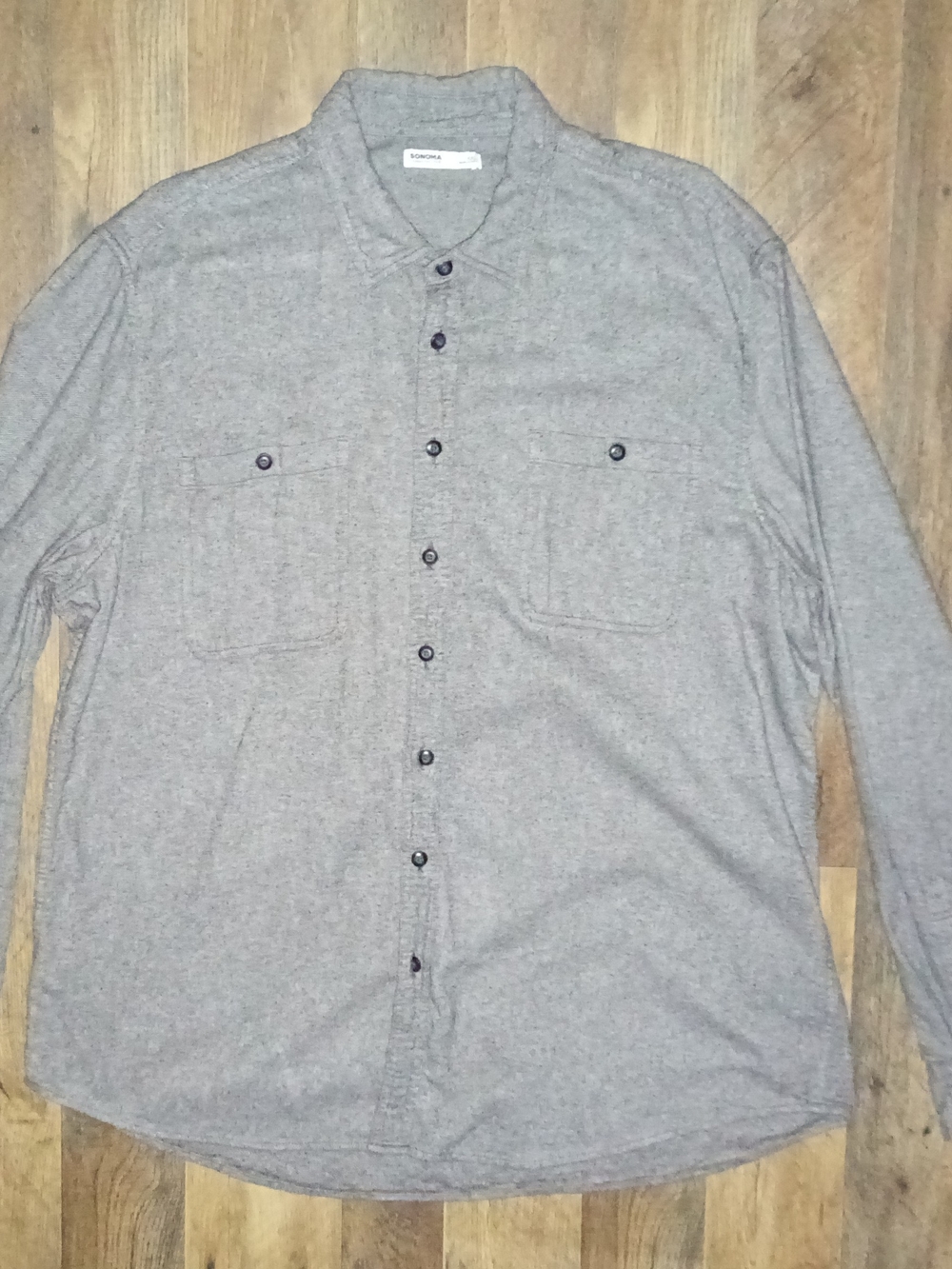 SONOMA Men’s Gray Long-Sleeve Button-Up Shirt XXL